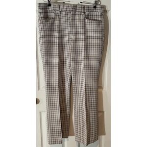 Women's‎ Dickies Dress Pants Brown Houndstooth pattern wide leg size 18